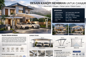 Jasa Pembuatan Kanopi Membran di Cianjur Jawa Barat, Solusi Kanopi Modern yang Kuat dan Elegan